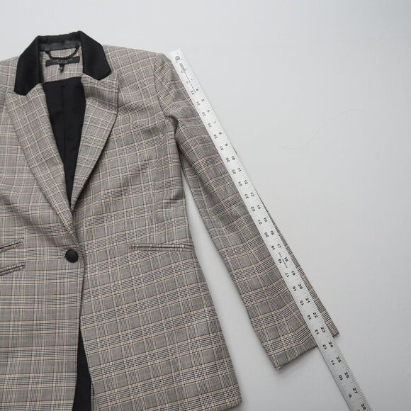 Rag & Bone Ridley Peak Lapel Plaid Wool Blend Blazer Jacket Size 2 - Picture 9 of 10